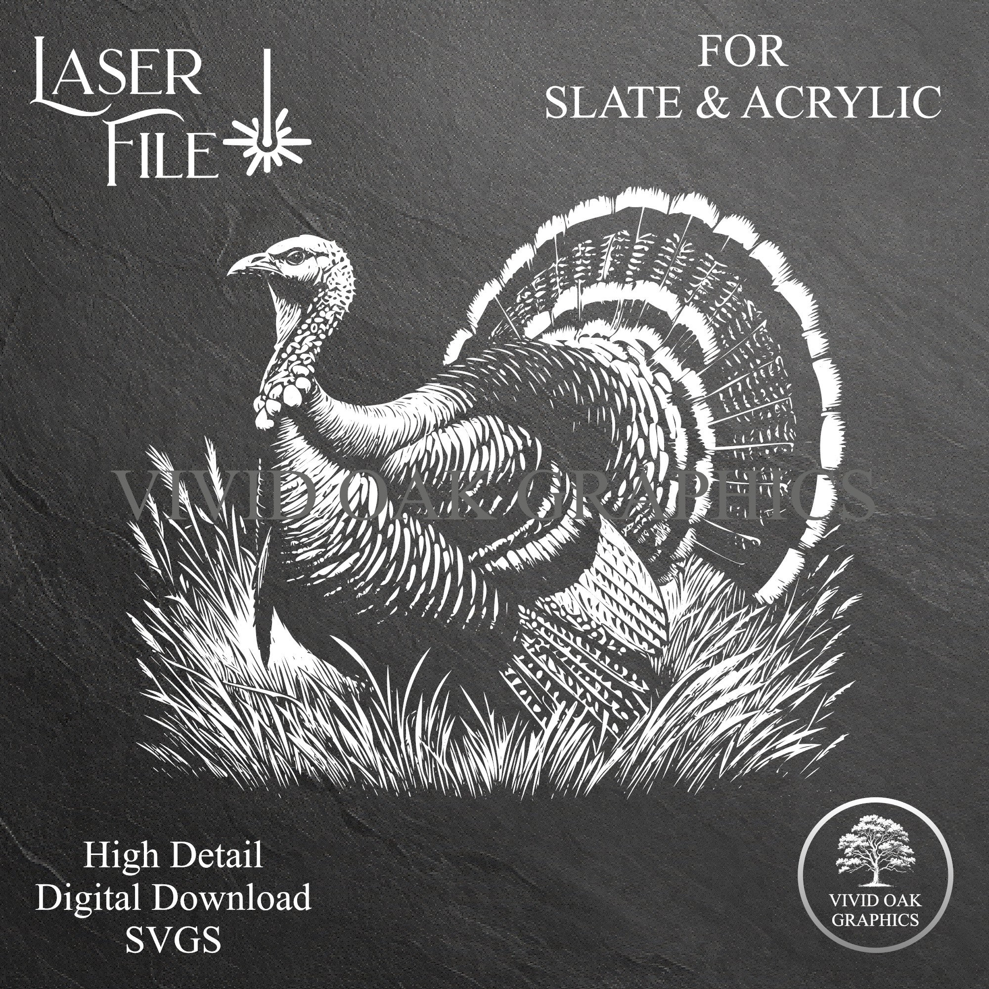 Wild Turkey Engrave SVG: High Detail Laser File (digital Download