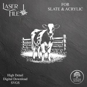 Holsteinko SVG: Lasergraveringsfil för skiffer och akryl (digital nedladdning)