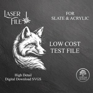 Fox Engrave Test File SVG: Slate & Acrylic Laser (Digital Download)