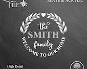 Family Name Monogram SVG: Slate & Acrylic Laser Engrave File (Digital Download)