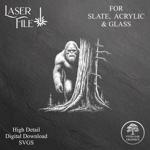 Bigfoot Laser Engrave File SVG: Slate, Acrylic, Glass (Digital Download)