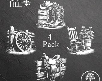 Paquete de archivos SVG para grabado láser de paisajes, pizarra y acrílico (descarga digital)