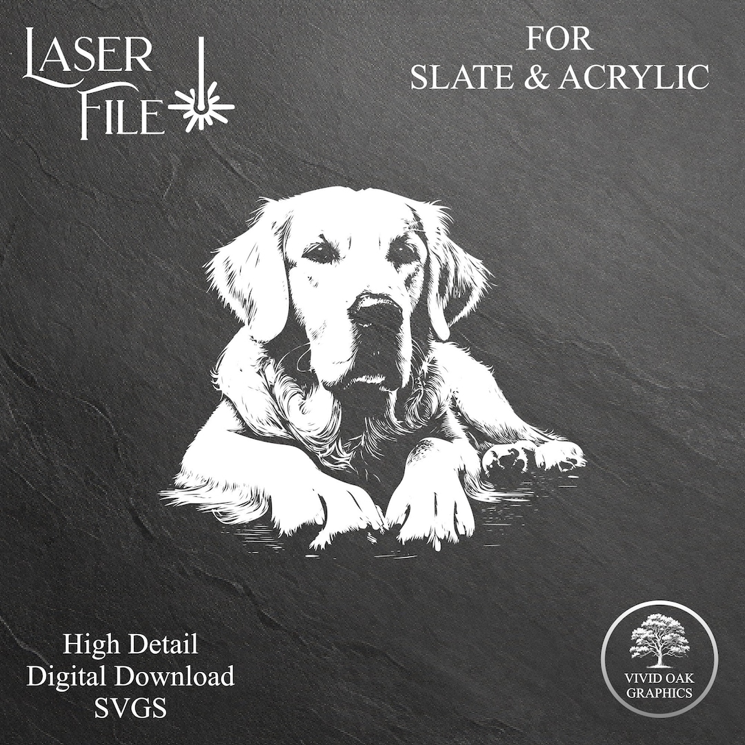 Golden Retriever SVG: High Detail Laser Engrave File (digital Download ...