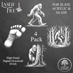 Bigfoot SVG Bundle: Slate, Acrylic & Glass Engrave Files (Digital Download)