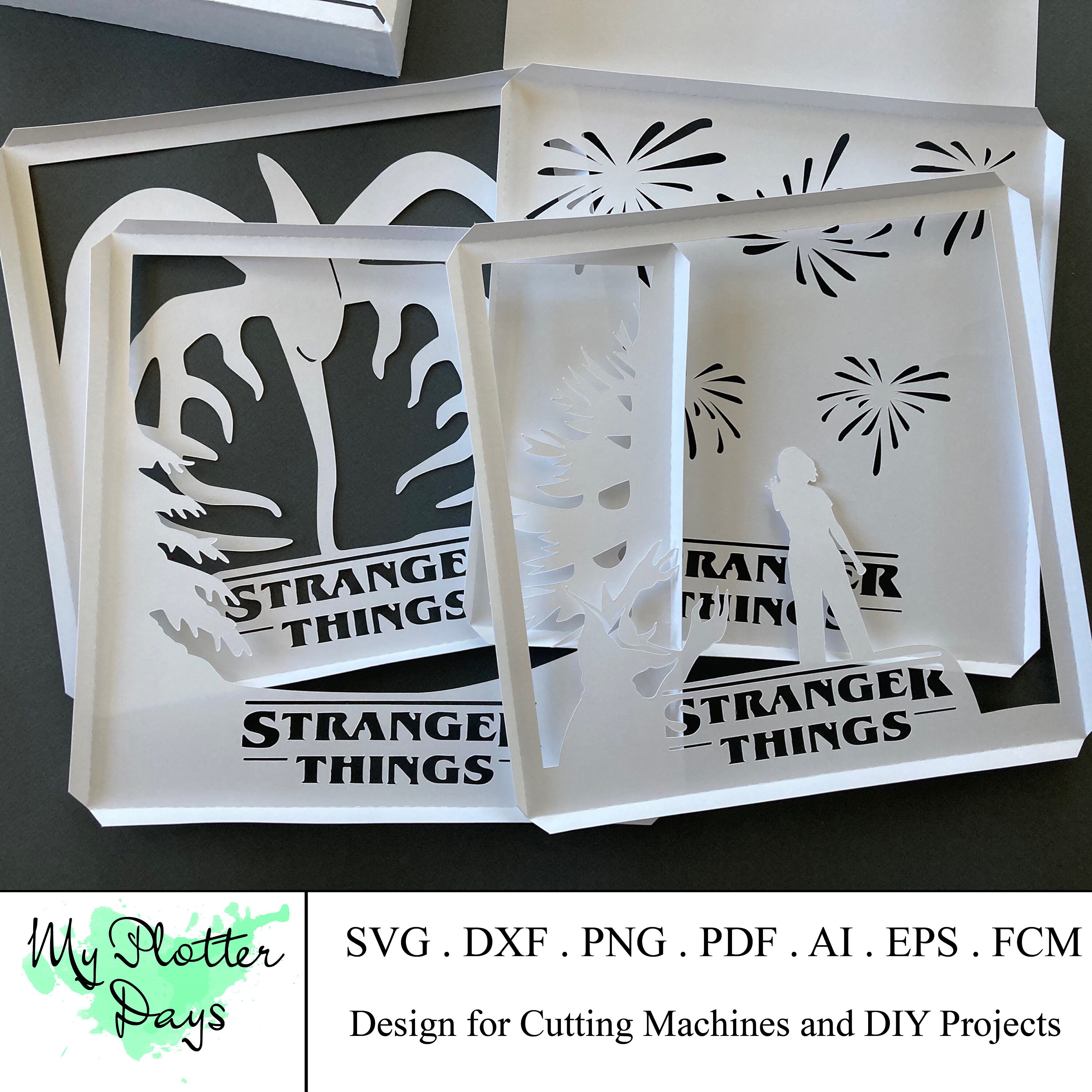 Stranger Things Lightbox SVG Paper Cut Template Ai Eleven