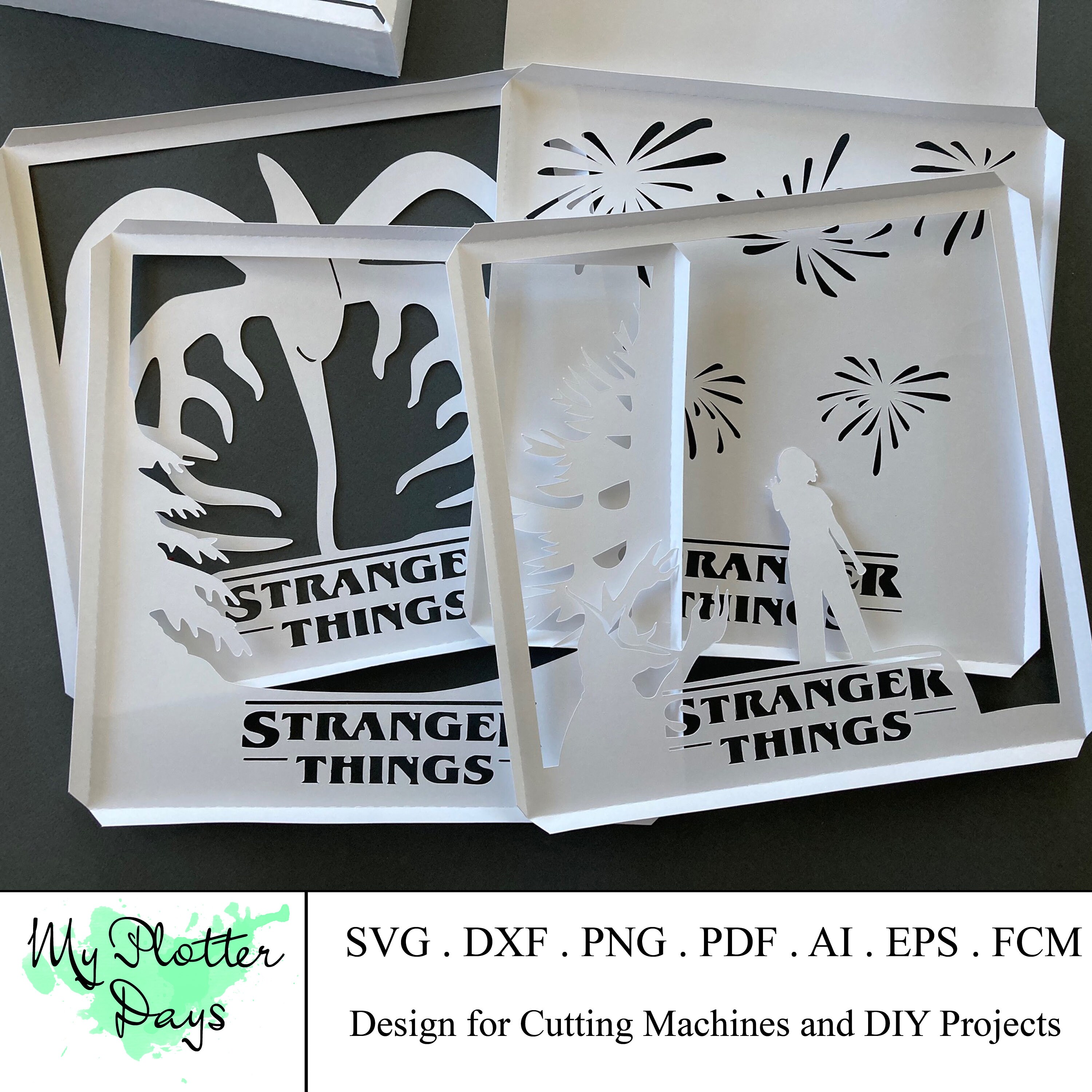 Stranger Things Shadow Box SVG - Free SVG Cut Files