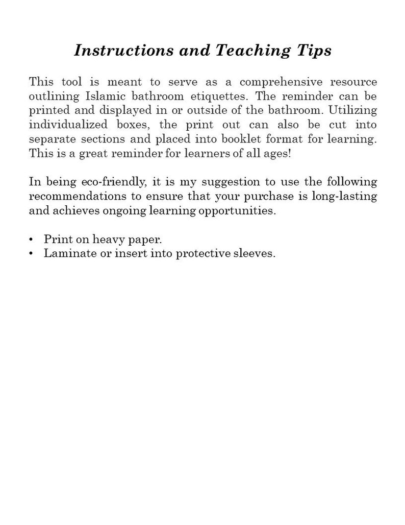 Islamic Bathroom Etiquettes Poster Etsy