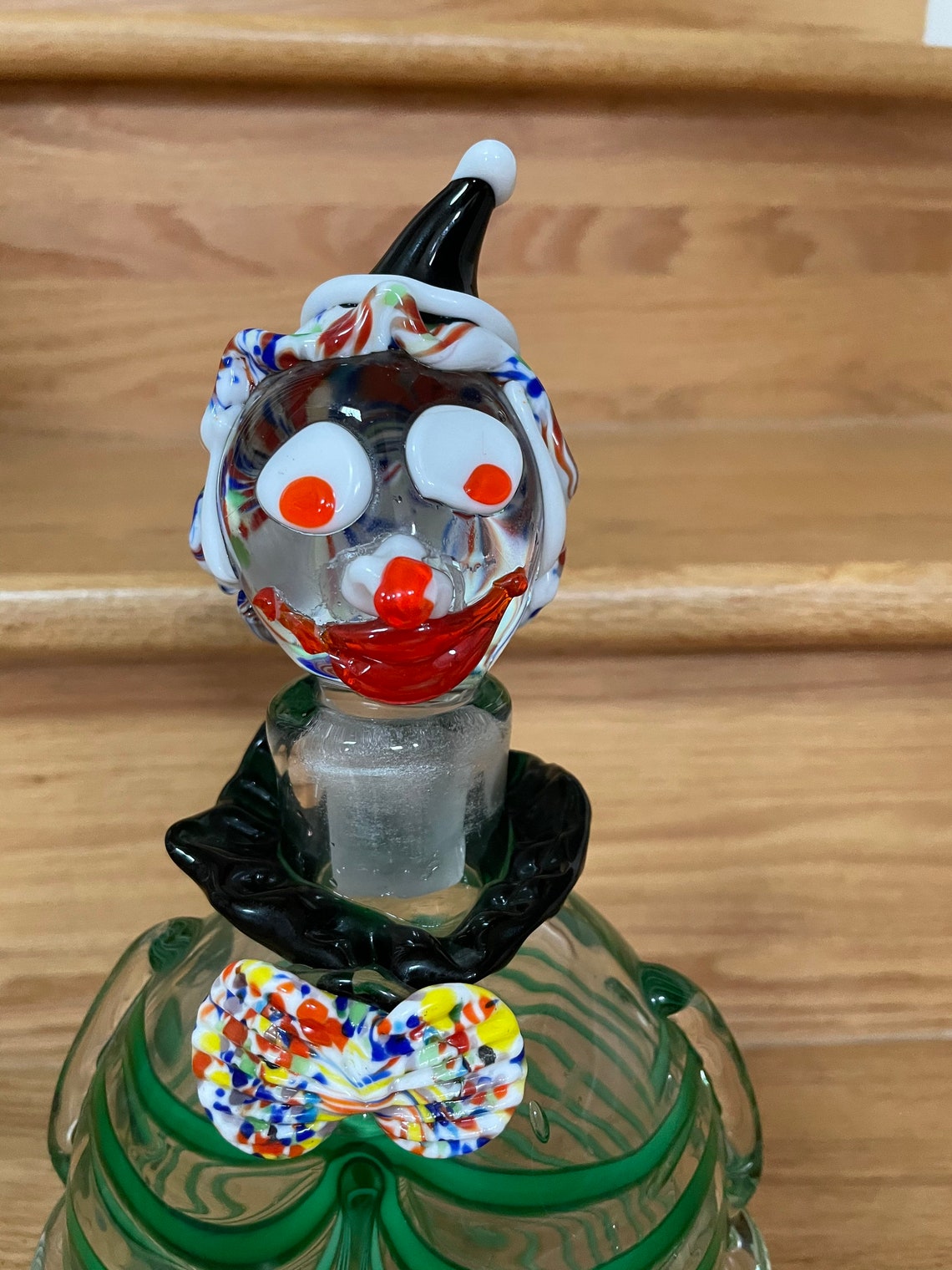 Vintage 12 Glass Blown Clown Liquor Decanter Etsy