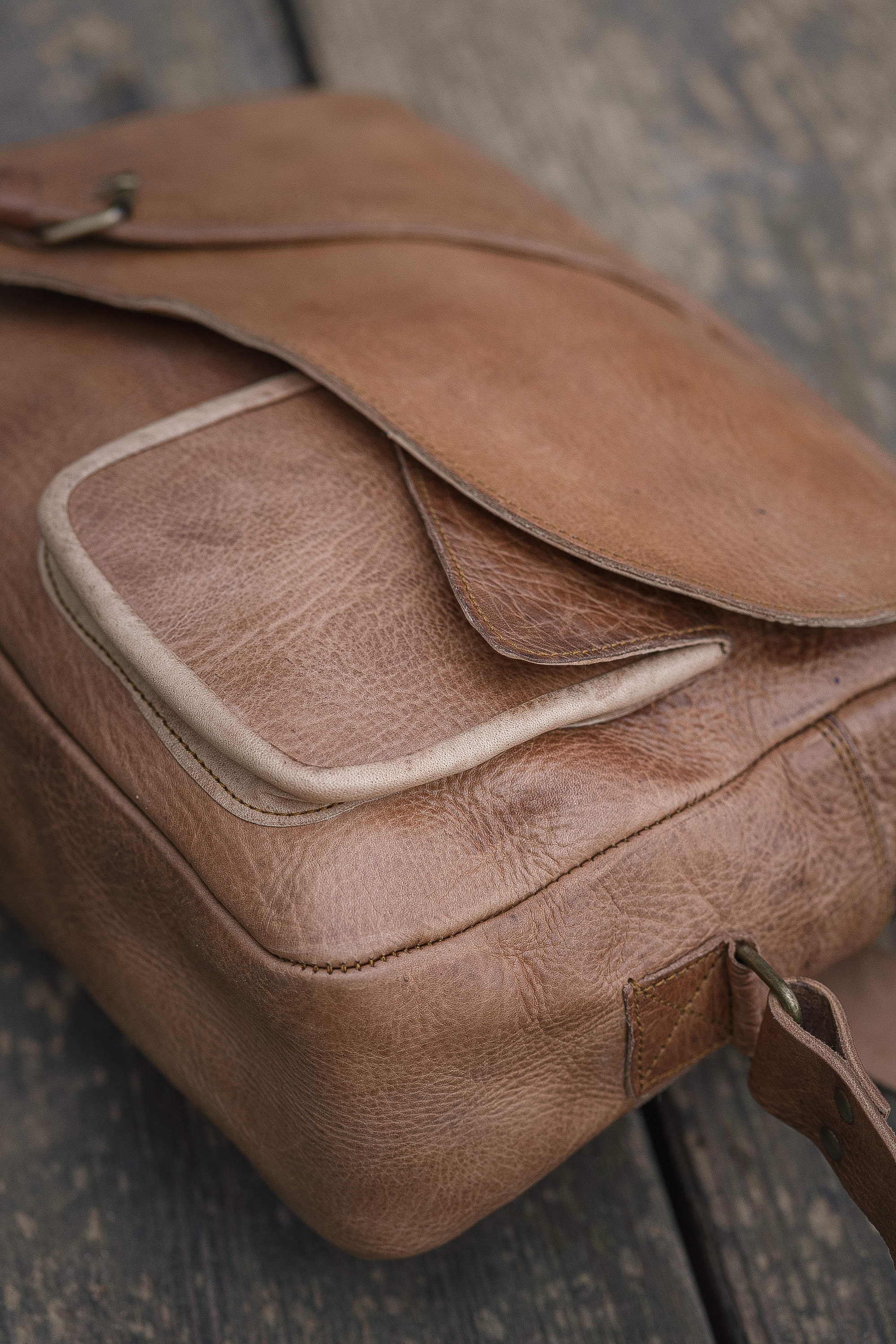 Leather Briefcase Gold Leather Briefcase Bag for Menleather Etsy