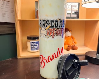 Baseball Tumbler/Baseball sports tumbler/ Baseball Mom Tumbler
