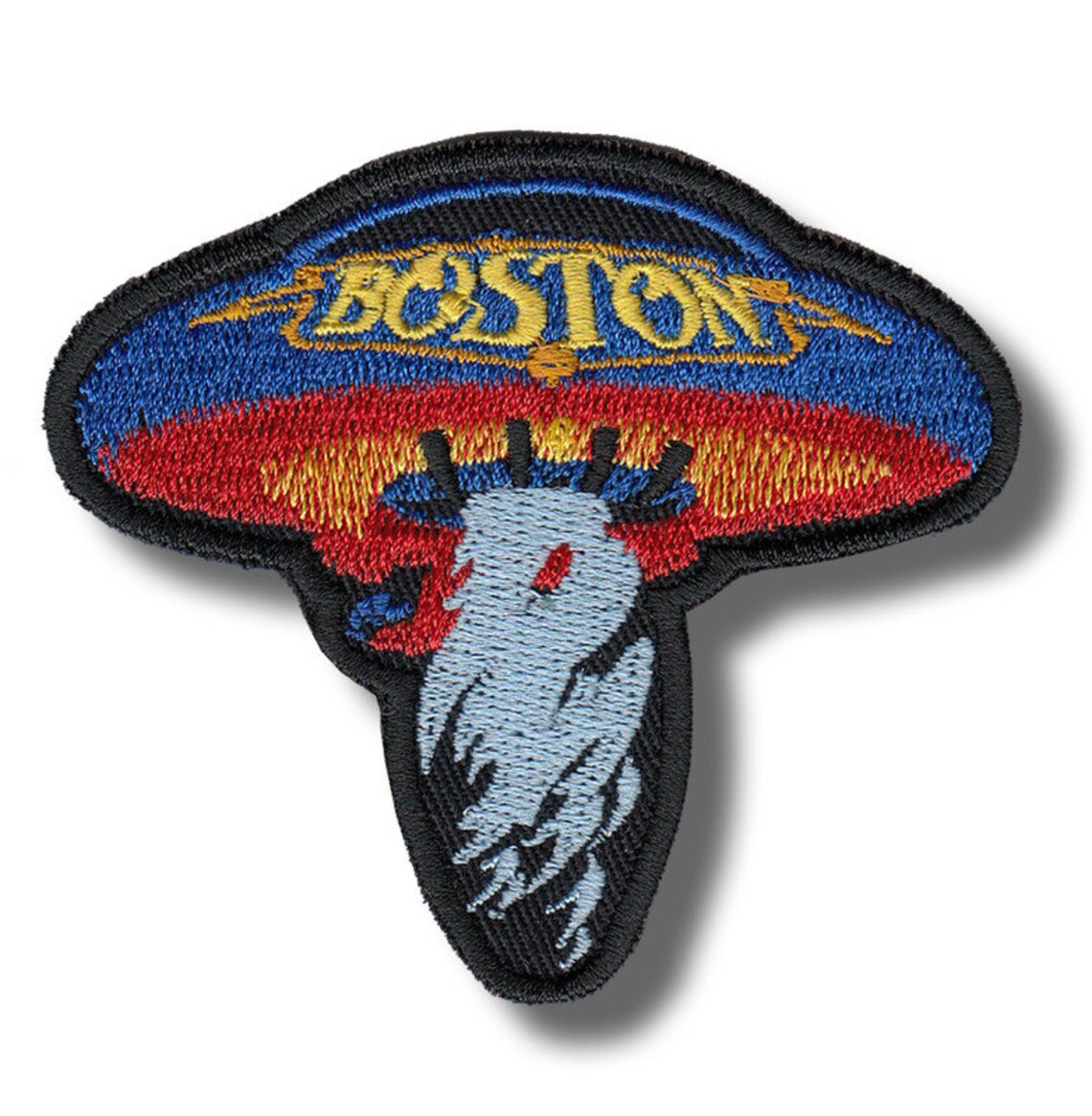 Boston Guitar Patch Badge Embroidered Iron on Applique Etsy