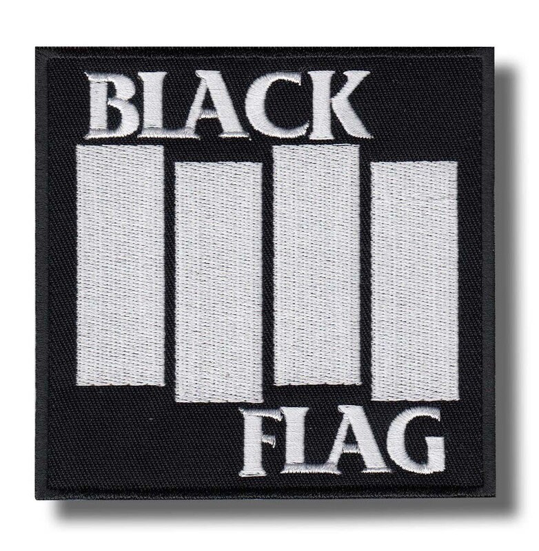 Black Flag Patch Badge Embroidered Iron on Applique Etsy