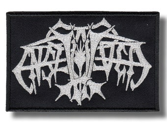 ENSLAVED OLD LOGO,SEW ON WHITE EMBROIDERED LARGE BACK PATCH 
