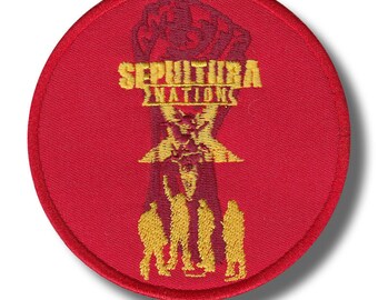 Sepultura patch Embroidered Iron on Alternative metal Rock Band Soulfly Cavalera Sepultura patch Embroidered Iron on Alternative metal Rock Band Soulfly Cavalera