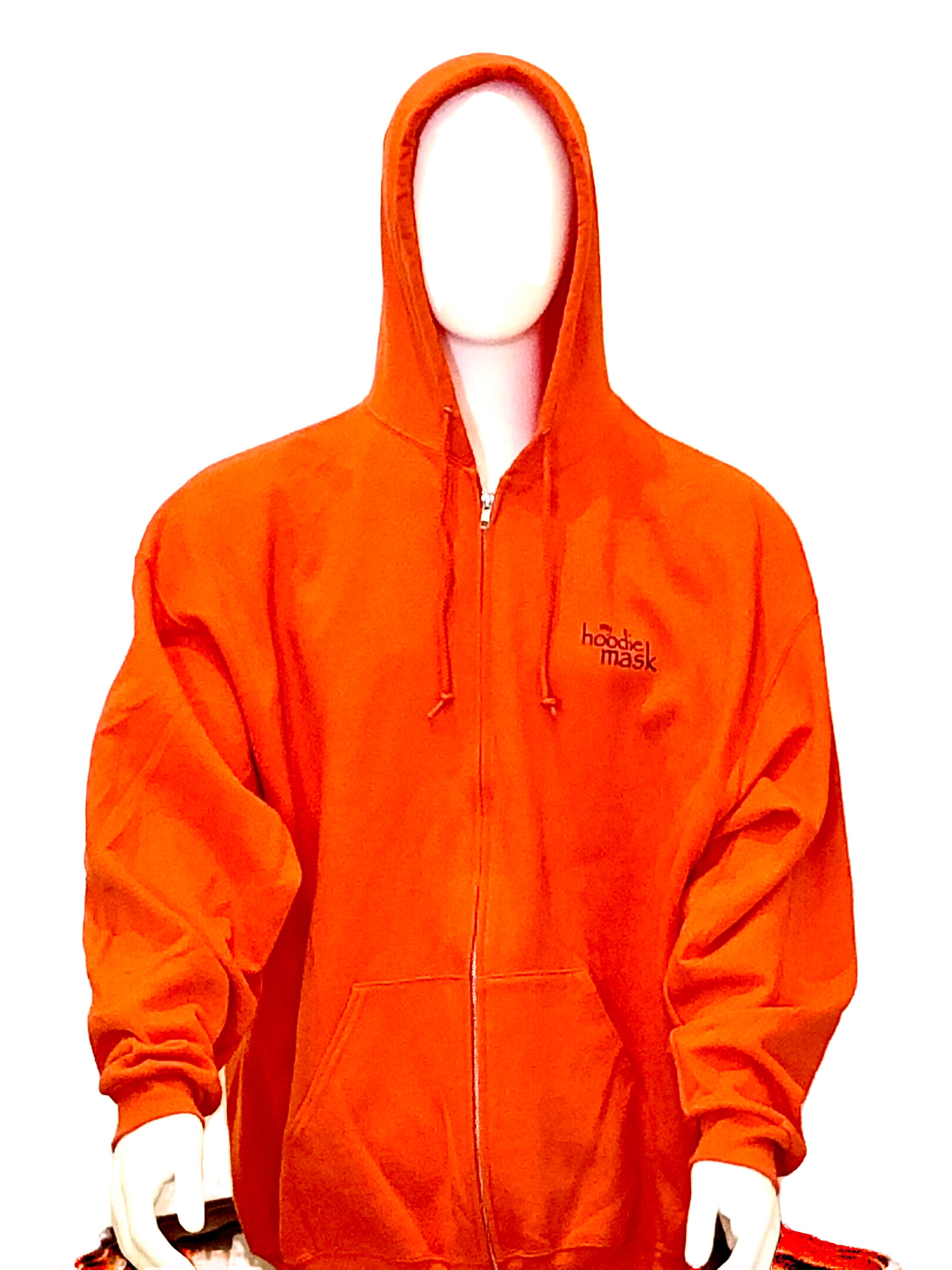 Hoodie Mask Sweatshirt Full-Zip Burnt Orange | Etsy