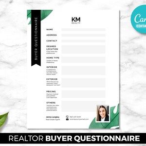 Käufer-Fragebogen, Kunden-Testimonial-Flyer, Makler, digitaler Canva-Download, bearbeitbare Marketing-Vorlage, Makler Rocket