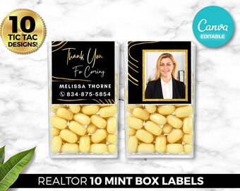 10 Real Estate Mint Labels, Mint Box Stickers, Realtor Marketing, Open House, Real Estate Marketing, Digital Download, Real Estate Farming