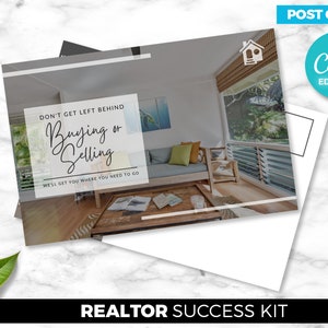 Postal de bienes raíces, compra o venta, agente de bienes raíces, descarga digital de Canva, 2 caras, plantilla de marketing de agentes inmobiliarios, PDF gratuito