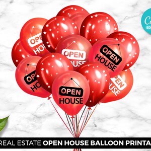 Real Estate Balloon Design, Realtor Marketing, Open House, Real Estate Marketing, Digital Canva Download, Real Estate Farming, Creative