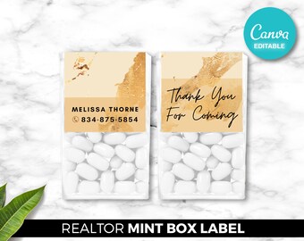 Real Estate Mint Box Label, Mint Box Stickers, Realtor Marketing, Open House, Real Estate Marketing, Digital Download, Real Estate Farming