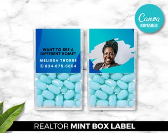 Real Estate Mint Box Label, Mint Box Stickers, Realtor Marketing, Open House, Real Estate Marketing, Digital Download, Real Estate Farming