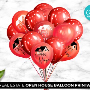 Real Estate Balloon Design, Realtor Marketing, Open House, Real Estate Marketing, Digital Canva Download, Real Estate Farming, Creative