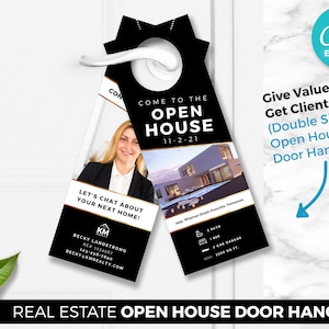 Real Estate Door Hanger, Realtor Door Hanger, Front Door Hanger, Real Estate Marketing, Digital Canva Download, Real Estate Farming