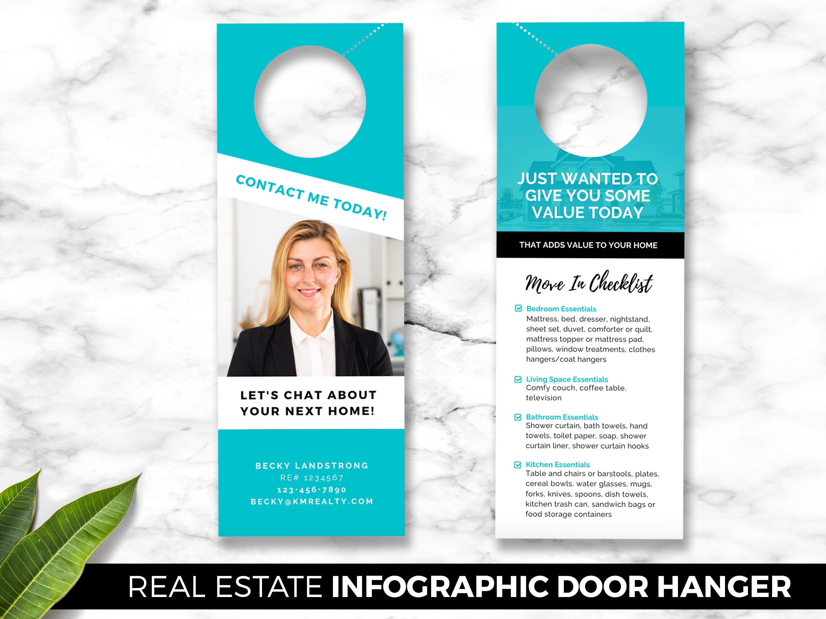 Real Estate Door Hanger, Realtor Door Hanger, Front Door Hanger, Real ...