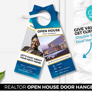 Real Estate Door Hanger, Realtor Door Hanger, Front Door Hanger, Real Estate Marketing, Digital Canva Download, Real Estate Farming
