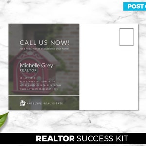 Real Estate Postcard, Just Sold, Real Estate Agent, Digital Canva Download, 2 Sided Postcard, Realtor Marketing Template, Free PDF image 3