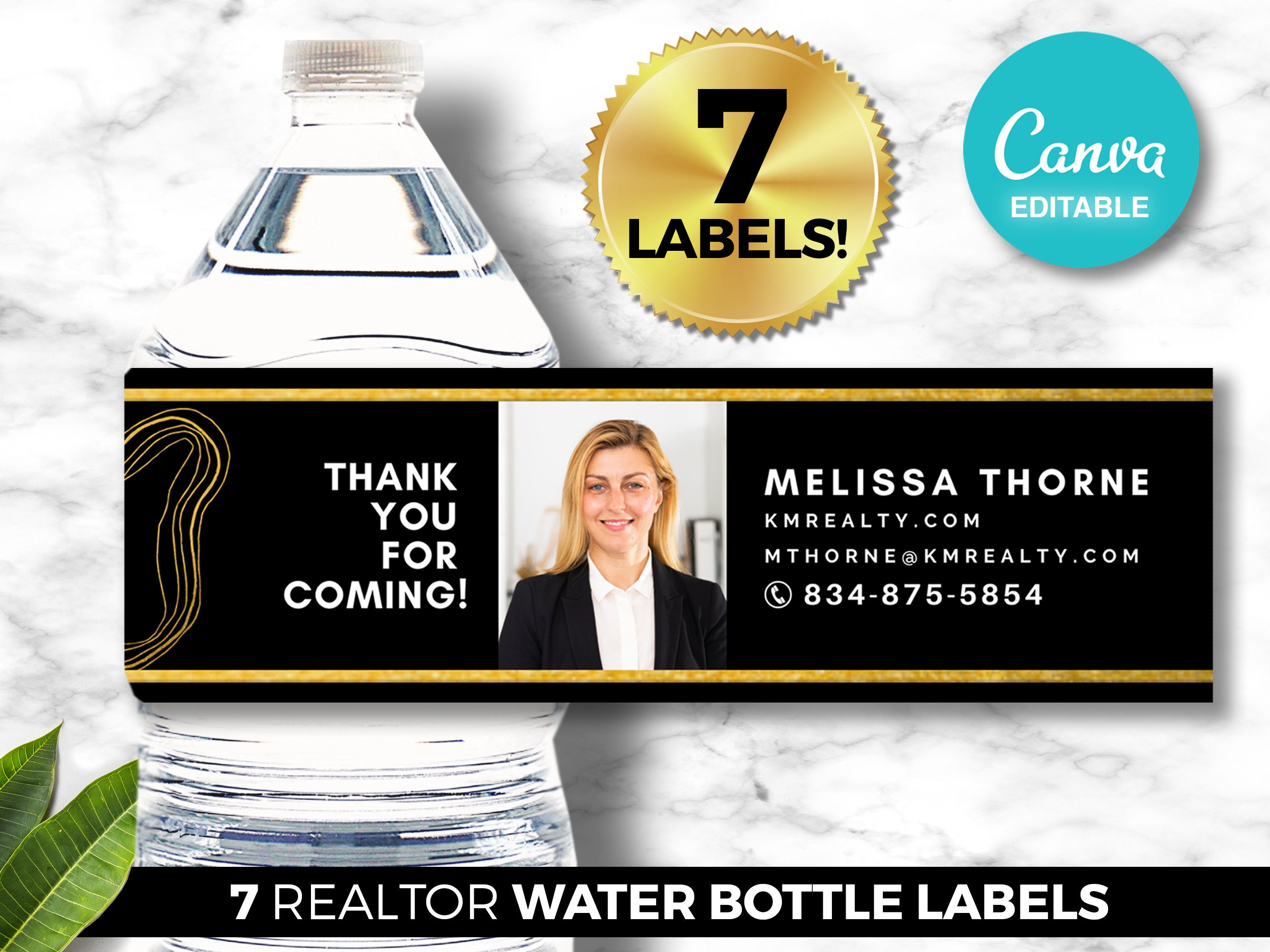 7 Real Estate Water Bottle Labels Realtor Marketing Open Etsy