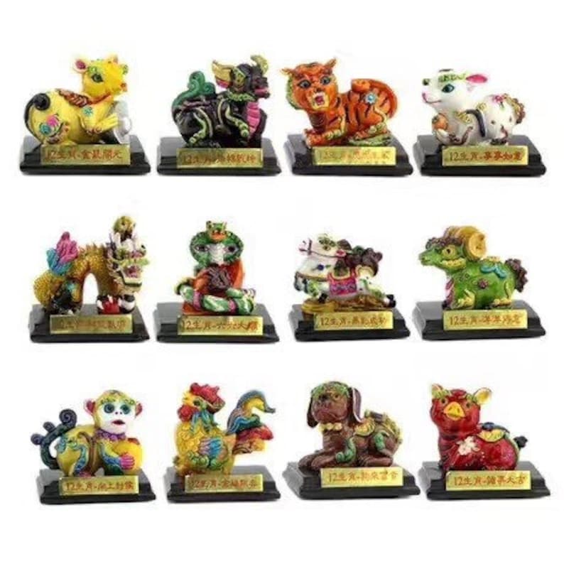 Chinese Zodiac Figurines Hand Painted Chinese Horoscope Etsy