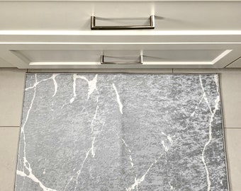 Non Slip Kitchen Mat: Machine Washable, Modern Marble Design