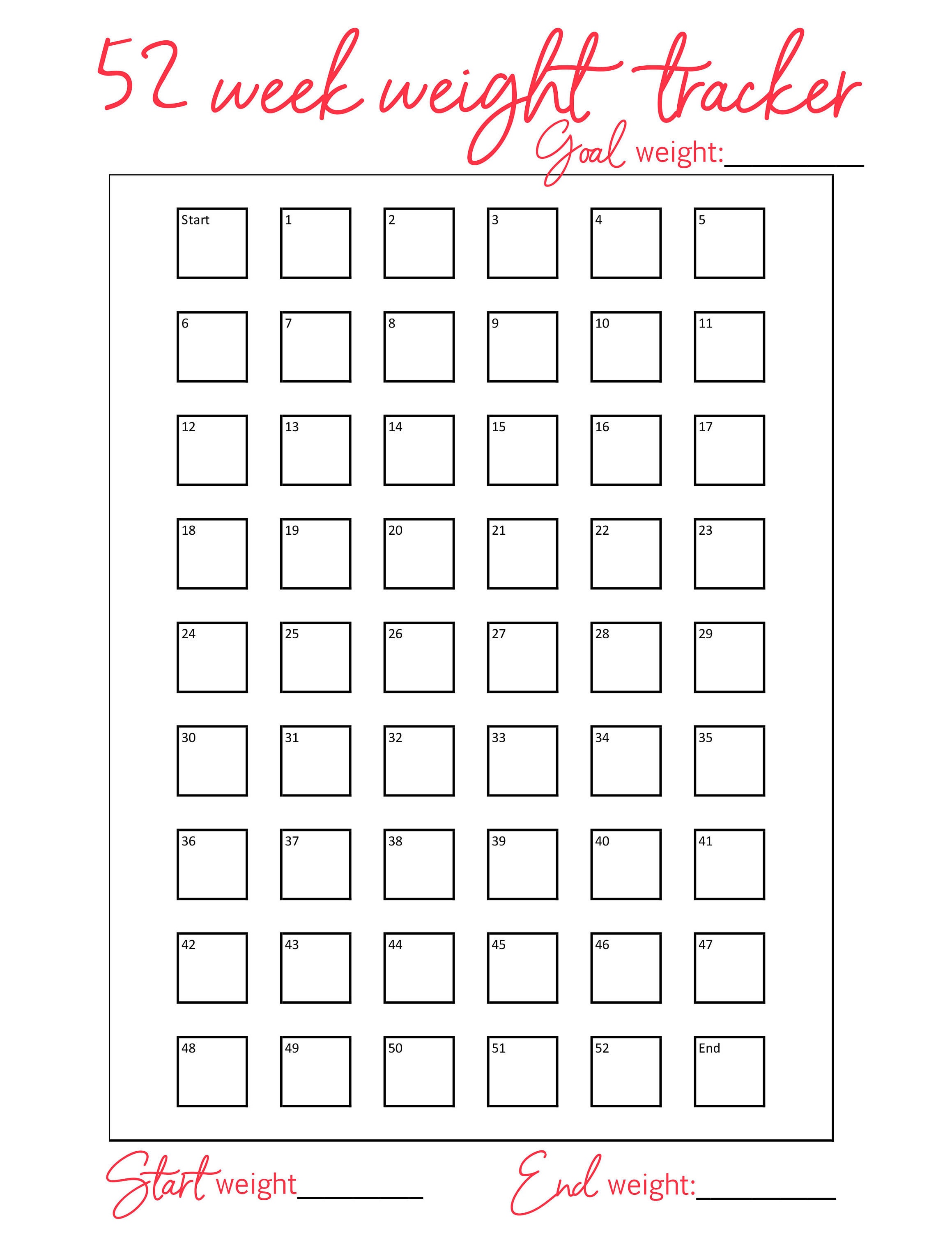 Weight Loss Tracker Weight Loss Tracking New Years Etsy
