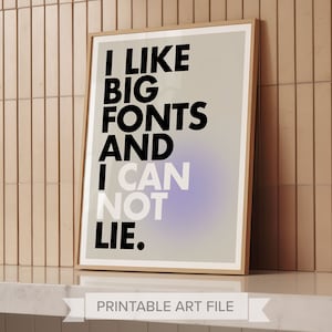 Afdrukbare muurprint voor grafisch ontwerper Studio Wall Decor, gedurfde typografie Instant Digitale Download Modern interieur
