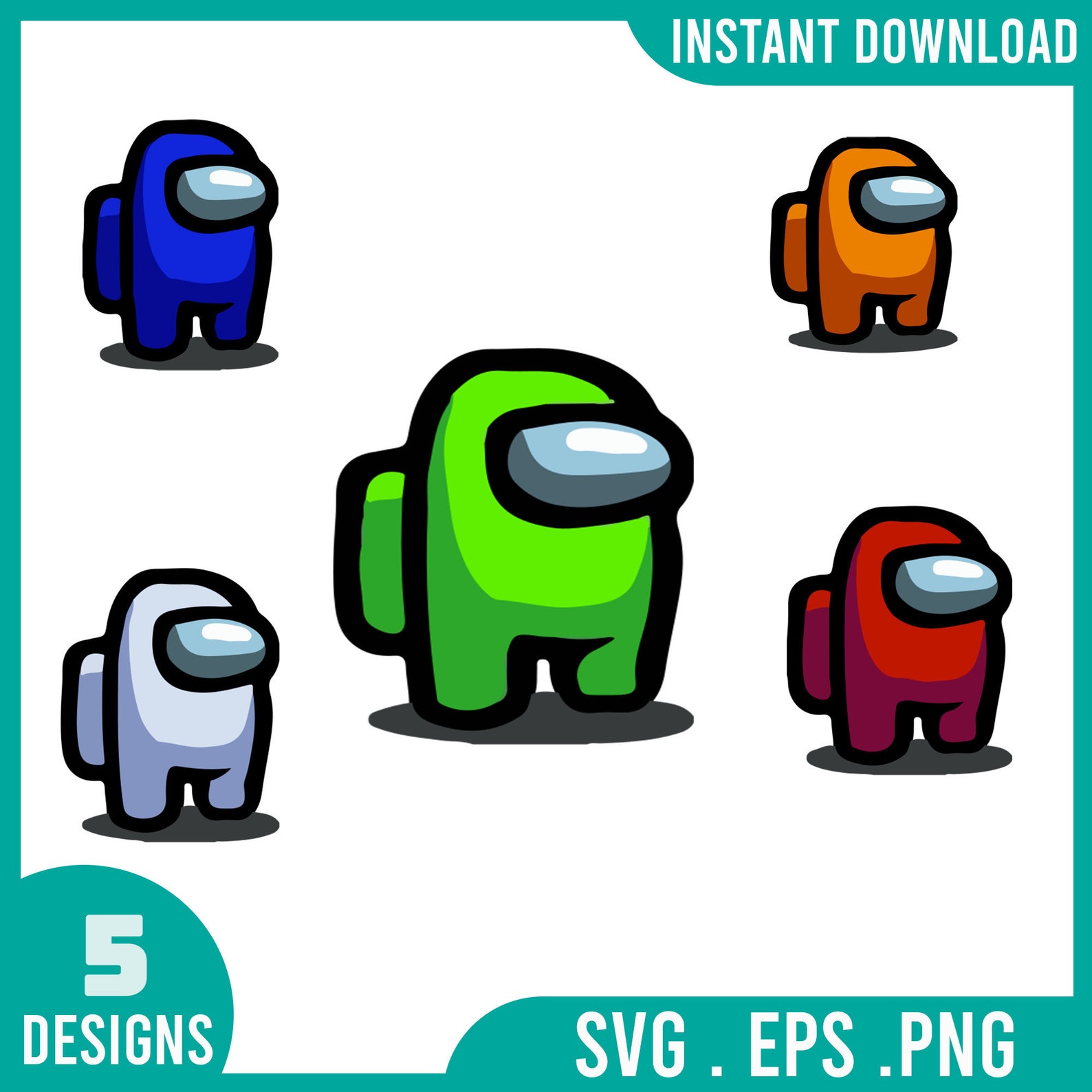 Download Among Us SVG Instant Download Video Game Silhouette svg | Etsy