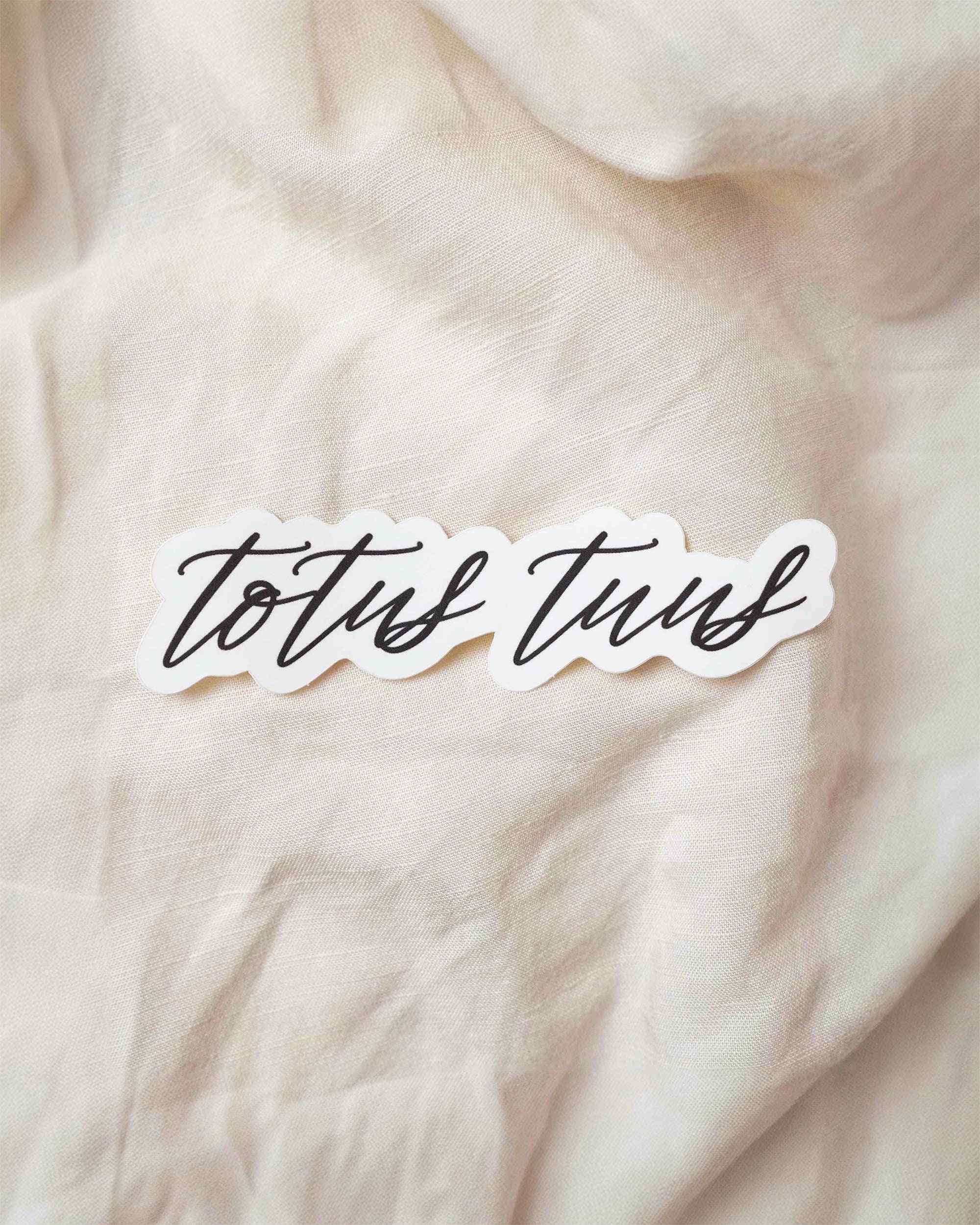 Totus Tuus Sticker | Vinyl Waterproof UV proof | Water Bottle Laptop Car Phone | Faith Decal | Indoor Outdoor use