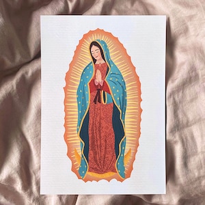 Our Lady of Guadalupe 5x7 Print | Catholic Faith Marian | Art Card Display Home Decor Gift