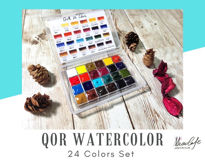 Golden Qor Watercolor 24 Colors Set Palette in Mini Plastic Etsy