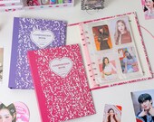 A5 Composition Hardcover Binder Kpop Photocard Binder 6 Ring Planner Binder Bullet Journal Scrapbook Gifts