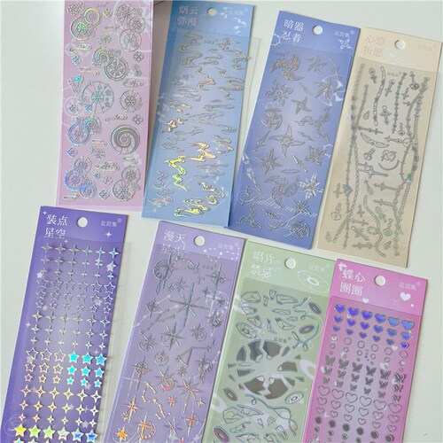 Holographic Toploader Deco Sticker Sheet Butterfly Ribbon - Etsy