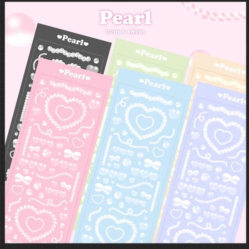 Pearl Frame Confetti Deco Sticker Sheet Etsy