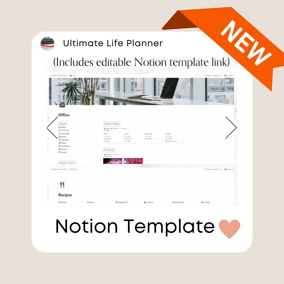 2023 Notion Template Ultimate Life Planner Notion Dashboard All in One ...