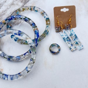 Wedding Bouquet Preservation Jewelry & Keepsake Gift Set | Custom Resin Earrings, Bracelet, Ring, Hair Pins, or Mirror | Bridal Memorial