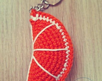 Keychain Crochet Orange Fruit Keyring