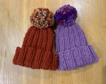 Handmade Vegan Bobble Hats