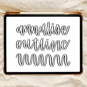Annalise Outline Procreate Brush | Digital Download | Lettering Brush | Outline Brush Pen