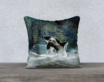 Breaching Orca Cushion Cover 18" x 18"
