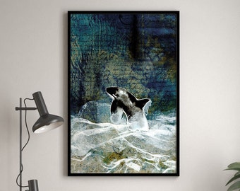 Breaching Orca Fine Art Print in various sizes