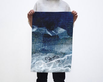 Kraken Tea Towel in hemp or canvas